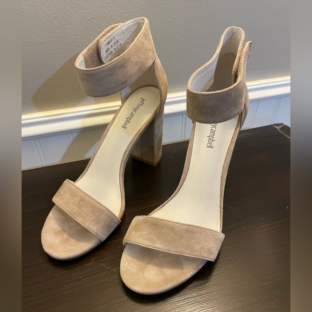 Jeffrey Campbell Lindsey Sandal Taupe Suede